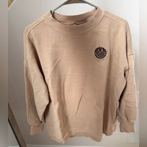 Aerie Tan Sweatshirt with Leopard Patch